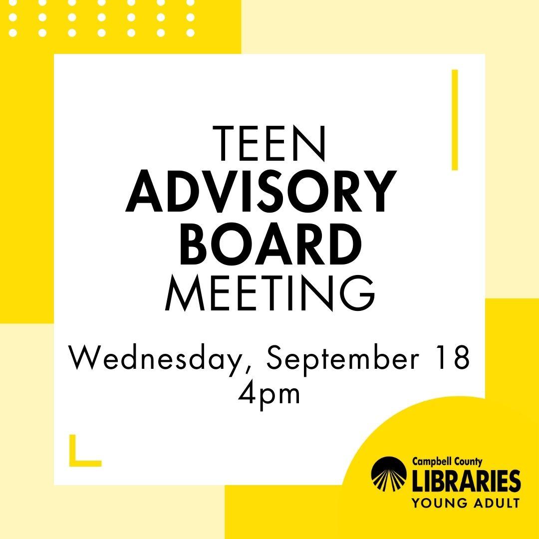 CCPL Teen Advisory Board Meeting